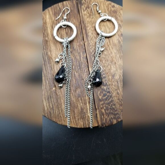 Grunge chain mail drop earrings E249 - Picture 1 of 3